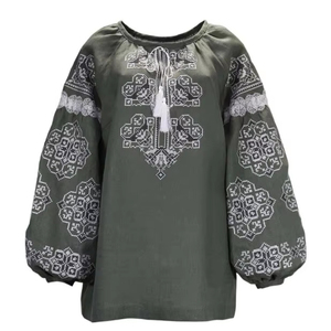 2026 Hot Selling Embroidered Ukrainian Blouse O-neck <b>Balloon</b> Long Sleeve New Summer Fashionable Ethnic Style Full Sleeves OEM - Product Image 1