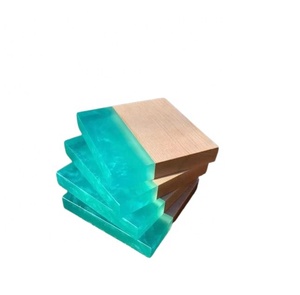 High Quality White Resin Joint Acacia Wood Coasters OEM Sublimation Marble Styles <b>Mats</b> Pads Set Placemat Accessories Home Use - Product Image 4