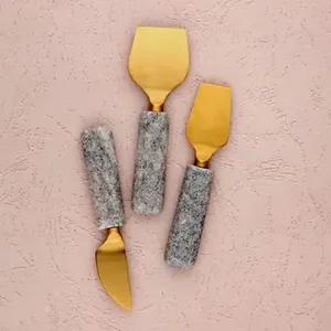 ชุดมีดหั่นชีสมีดมีดและมีดหั่นชีสมีดดีไซน์หินอ่อนเครื่องใช้บนโต๊ะอาหารสแตนเลสสำหรับโอกาสพิเศษและงานกิจกรรมต่างๆ - Product Image 5