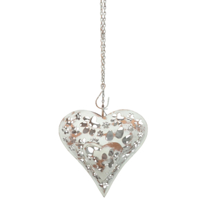 Hierro colgante/Cuentas Navidad colgante corazón blanco plateado para el hogar Navidad Festival decoración ornamento personalizado - Product Image 6
