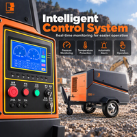 Compresseur d'air diesel haute pression 260 ch 20 bars, compresseur à vis portable, compresseur d'air remorquable pour forage géothermique