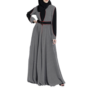 Abaya musulmana modesta para mujer al por mayor, adornos de borlas de estilo abierto clásico, transpirable de chifón color personalizado, moda sencilla - Product Image 6