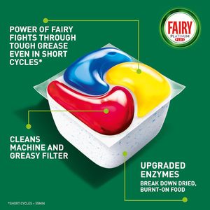 Tablettes lave-vaisselle Fairy Platinum+ Complete, 114 unités, lot de tablettes lave-vaisselle - Product Image 1
