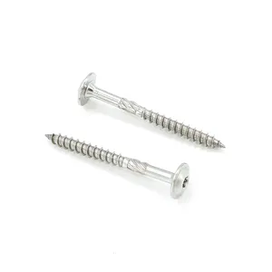Customized 5/16 X 6 inch milling ribs 6-point star shaped pattern Round Washer Head Exterior Wood Screws for Ledger boards