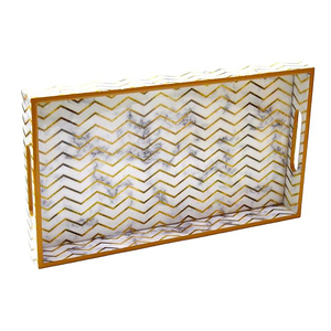 Bandeja de servicio con mango cuadrado de madera Natural de alta calidad, decoración multiusos para el hogar, plato para aperitivos/bebidas, Material de PC - Product Image 1