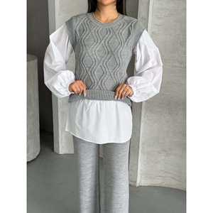 Ensemble de tricots élégants pour femmes 1561 : chemise et pull assortis - Product Image 3