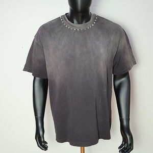 T-shirt Homme Personnalisé OEM en Coton Lourd 300 g/m² Délavé à l'Acide, Coupe Oversize Boxy, Effet Vieilli, Style Streetwear Vintage - Product Image 1