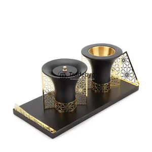 Tradebyd Brûleur Bakhoor en métal de luxe Porte-encens Mukhbar arabe traditionnel pour les espaces domestiques - Product Image 1