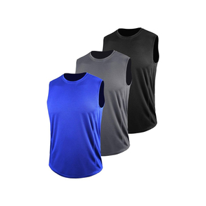 Top venta cuello redondo cuatro estaciones gimnasio ropa de hombre adulto camisetas sin mangas ropa informal transpirable hombres camiseta sin mangas - Product Image 1