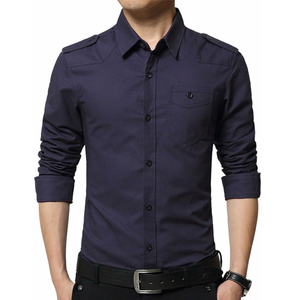 Chemises habillées pour hommes en flanelle de polyester/coton respirante et infroissable, manches longues, imprimé uni, style décontracté et professionnel, fermeture éclair standard - Product Image 5