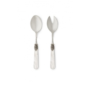 Ensemble de couverts polyvalents en acier inoxydable avec poignées classiques en résine comprenant des cuillères Cuillère à steak élégante - Product Image 1