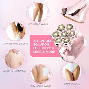 Afeitadora Eléctrica Indolora para Mujer, Depiladora Corporal y de Bikini, Maquinilla Rotatoria con Alimentación USB, Resistente al Agua, Lavable, Certificación IPX7, Repuesto - Product Image 4