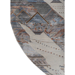 Tapis en laine et soie de bambou noué à la main Manchaha Les-2734 bleu pour usage domestique - Product Image 4