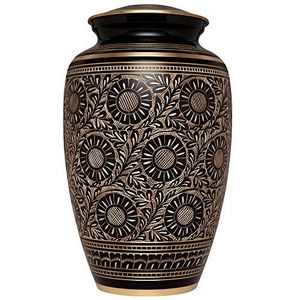 Urne funéraire élégante en métal floral pour adultes offrant un hommage intemporel et une connexion éternelle aux âmes bien-aimées - Product Image 4