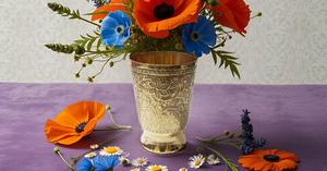 Taza Julep de menta de latón con diseño de flores Con capacidad de 12 onzas. - Product Image 6