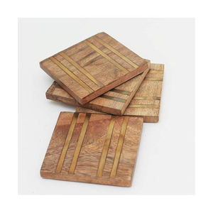 Dessous de verre en bois de conception classique pour mariage à la maison d'hôtel Produits de vente chauds Dessous de verre à café Meilleurs sous-verres en noyer personnalisés - Product Image 1