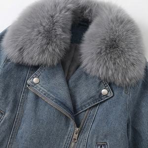 Vestes en jean décontractées pour femmes en fausse fourrure, hiver, personnalisées, multi-fourrure, manteau en jean personnalisé, couleur personnalisée, vêtements d'extérieur élégants, streetwear - Product Image 4