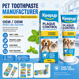 <span class=keywords><strong>Dentifrice</strong></span> <span class=keywords><strong>pour</strong></span> animaux de compagnie aromatisé au poulet, personnalisé par OEM, <span class=keywords><strong>pour</strong></span> chats et chiens, rafraîchit l'haleine, élimine les taches, nettoie le tartre - Product Image 1