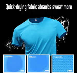 T-shirt de sport d'été de haute qualité pour homme en maille tissée respirante avec sublimation de teinture à motif uni et décontracté - Product Image 4