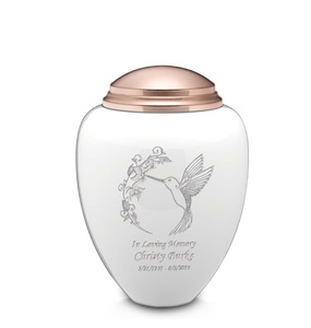 Urna de aluminio hecha a mano en oro blanco y rosa de tamaño personalizado para entierro de cementerio o urna funeraria de nicho para cenizas humanas - Product Image 5