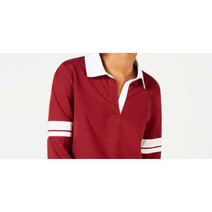 Polo da rugby a maniche a righe Crave Fame Juniors, marrone, taglia L, da donna - Product Image 2