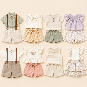 Conjunto de 2 Piezas para Niños, Camiseta sin Mangas con Estampado de Frutas de Verano, Ropa para Bebés, Niños y Niñas, Estilos Variados, Paquete al por Mayor - Product Image 1
