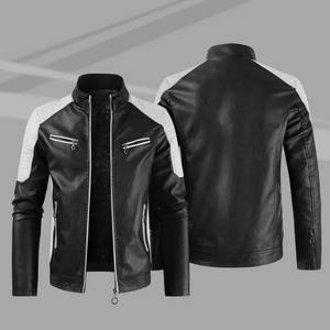 Veste en cuir véritable pour hommes couleur bloc arrivée unisexe toile personnalisée de haute qualité vente en gros - Product Image 5