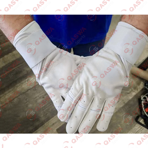 Guantes de bateo de béisbol profesionales blancos y verdes con logotipo personalizado Cuero de vaca original Cabretta Nuevo y original - Product Image 6
