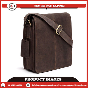 กระเป๋าแมสเซ็นเจอร์สะพายข้างหนังควายทำมือวินเทจสำหรับทุกเพศ - Product Image 3