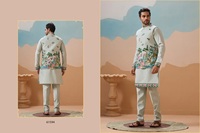 Tenue de mariage et de festival indienne pour homme : Koti Kurta formel avec col montant et collection complète de bas de tenue en tissu toile