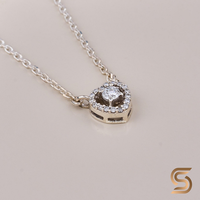Collier élégant minimaliste en moissanite avec halo en forme de cœur, pendentif en argent 925, bijoux fins, cadeau de fiançailles étincelant, pour femme, fête, célébration