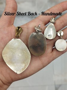 Collar Hecho a Mano en Plata de Ley 925 con Colgante de Piedra Sintética Druzy - Product Image 5