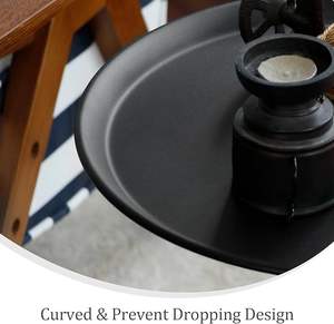 Mesa auxiliar pequeña redonda para espacios pequeños, mesa auxiliar de pedestal moderna para sala de estar - Product Image 5