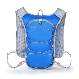 Sac à dos souple en nylon bleu avec fermeture éclair, bretelles rembourrées en maille respirante, unisexe, pour cyclisme en extérieur - Product Image 1