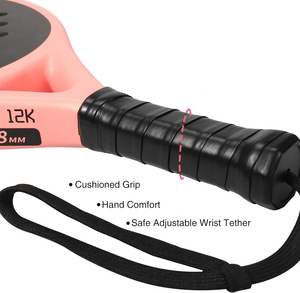 Fabricante de etiqueta privada personalizada, raqueta de tenis de Pádel negra de carbono para entrenamiento profesional de fábrica - Product Image 2