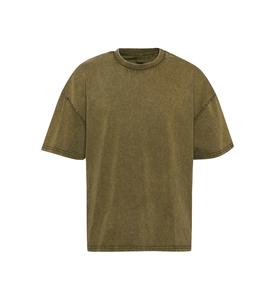 2025 venta al por mayor 100% algodón hombres verano transpirable Oversize camisetas Logotipo de impresión personalizada ácido lavado gota hombro camiseta para hombre - Product Image 5