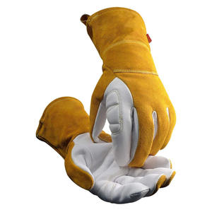 Gants en cuir de vache fendu grain de chèvre pour le soudage Tig Abrasion Gants de sécurité pour la construction résistants à la chaleur - Product Image 1
