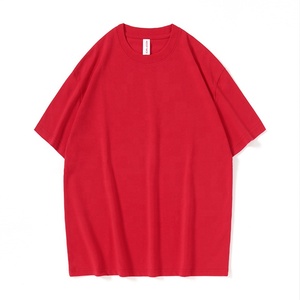 Logotipo personalizado 200gsm 100% algodón camisetas Vintage de gran tamaño para hombres de peso pesado sólido Casual diseño de letras de gran tamaño Vintage - Product Image 4