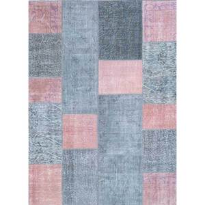 Tapis en laine noués à la main Provenance, design patchwork gris et noir pour usage domestique - Pae-3468 - Product Image 1