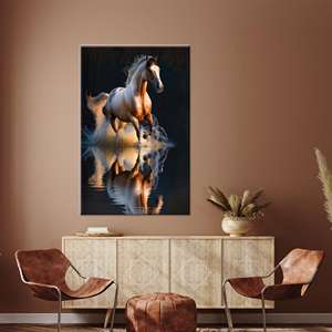 Running Horse Canvas Print: Contemporary Animal Art Decor,WRAPPED CANVAS - Product Image 1