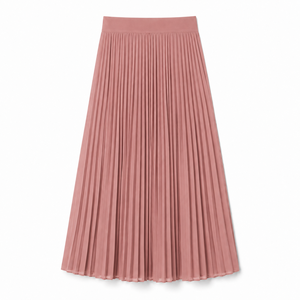 Jupe plissée mi-mollet pour femme à taille élastique, en mélange polyester et mousseline, infroissable, écologique, élégante, coupe trapèze, imprimée, ODM - Product Image 1