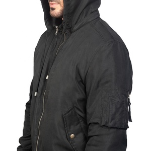 Blouson Bomber Noir à Capuche pour Homme de Qualité Supérieure, Coupe-Vent Décontracté avec Fermeture Éclair, Coupe Ajustée, Idéal pour l'Automne - Product Image 5