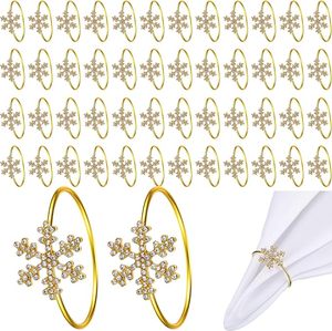 Navidad copo de nieve cristal Rhinestone Metal servilleteros FIESTA DE Acción de Gracias elegante decoración de mesa para bodas ocasiones especiales - Product Image 5