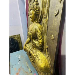 modern and luxury polished sculpture handicraft handmade iron for your home decor with gold finish budhaa ji - Product Image 3