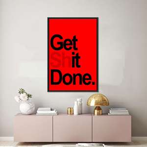 Toile imprimée avec citation bohème moderne sur verre – Accent artistique pour la maison, toile encadrée noire - Product Image 1