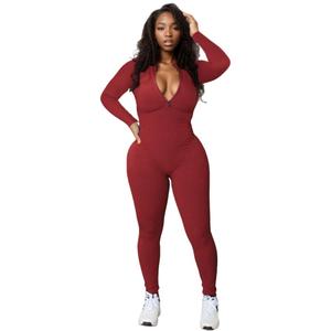 จัมเปอร์สูทสําหรับผู้หญิง/จัมเปอร์สูทผู้หญิงสบายๆเซ็กซี่บางJumpsuit Romperผู้หญิงบอดี้สูทแบรนด์แข็งชุดเสื้อผ้า - Product Image 1