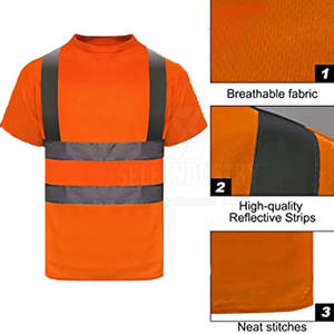 2025 New Design Hi <b>Vis</b> <b>T</b>-<b>Shirts</b> Customizable Logo Waterproof Work Wear for Wholesale New Style - Product Image 4