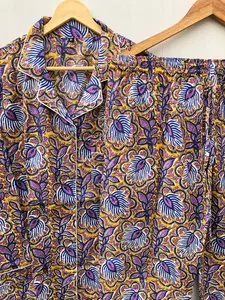 <b>Summer</b> Wear <b>Women's</b> <b>Pajamas</b> Set Beautiful Daily Wear Comfortable Full Sleeve Sleepwear Dress - Product Image 5