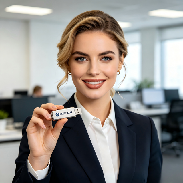 High Performance USB Drive Illuminated Flash Drive with Clip Design for Branding & Promotional Gifts