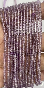 Cuentas Redondas Facetadas de Amatista Rosa Natural de 4 mm, Tamaño 14 Pulgadas, Cuentas de Piedras Preciosas de Cuarzo, Cuentas Sueltas - Product Image 3